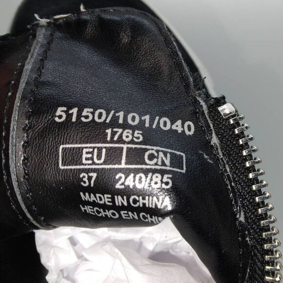 Zara Designer Women's Pre-owned Black Leather & Suede Hi-Top Sneakers- sz. 6 1/2 - Picture 6 of 6